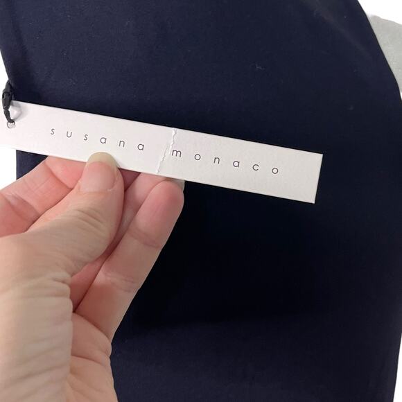 NWT Susana Monaco sleeveless navy racerback drop waist dress - Medium - Picture 8 of 9